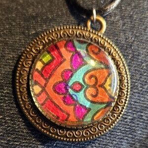 Bohemian Multicolor Mandala Pendant Necklace
